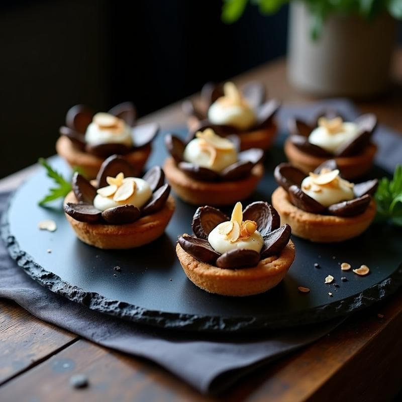 Tartaletas de Algorithmia y Champiñones Portobello: Postre Keto Sin Horno con Trufa Negra