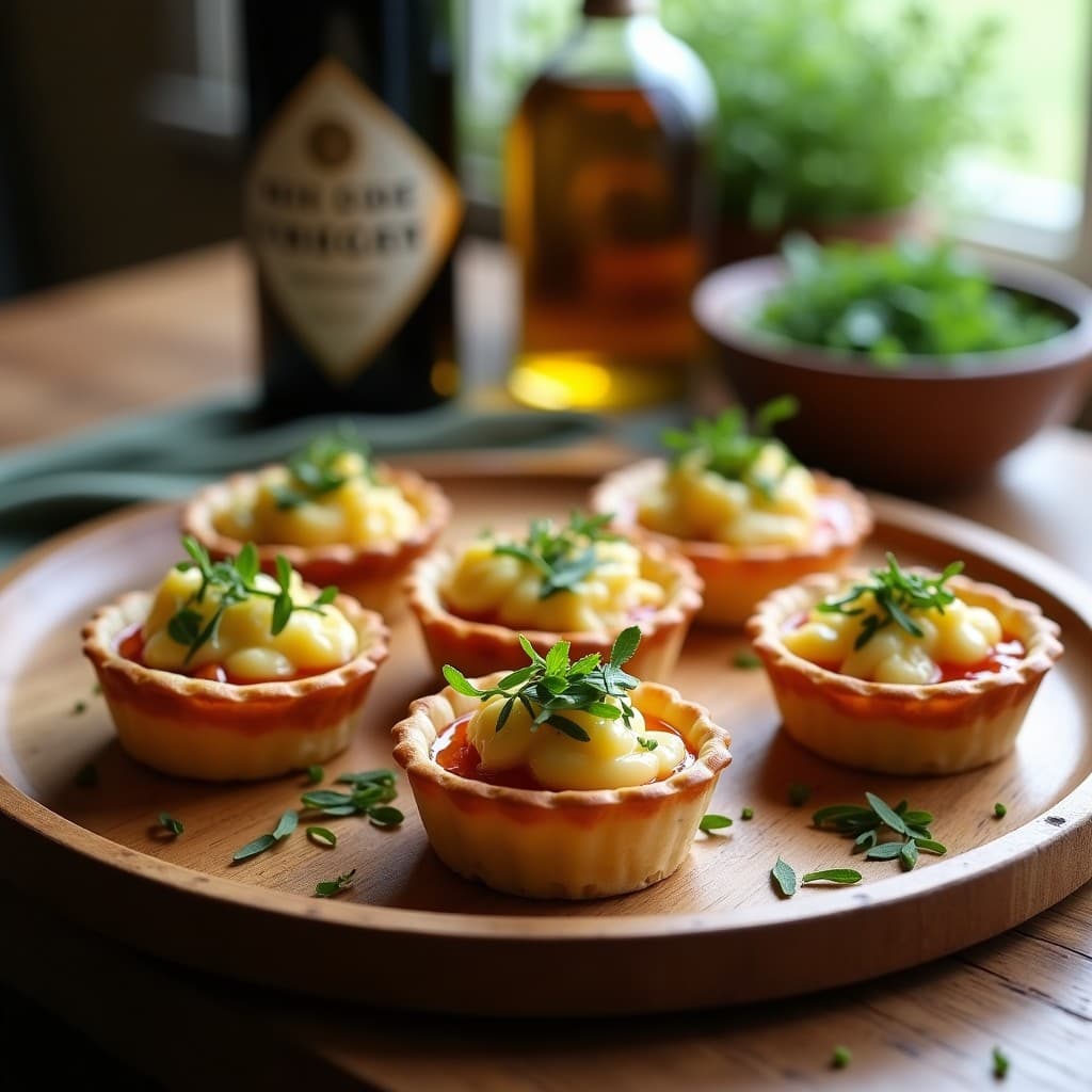 Tartaletas de Algas Dulse y Queso de Cabra con Vinagreta de Sidra: Entrante Irlandés Innovador