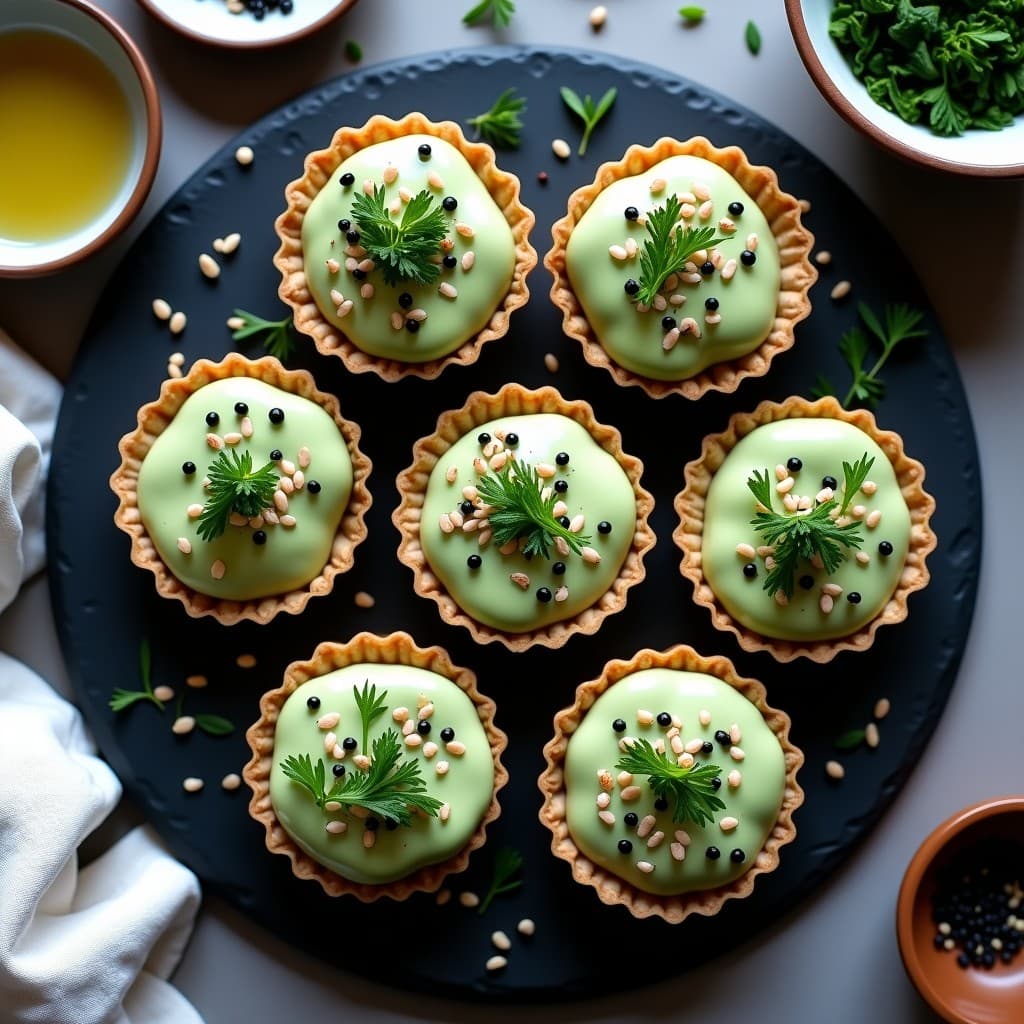 Tartaletas de Algas Wakame y Queso de Cashew: Receta Japonés-Vegana Sin Horno en 15 Minutos