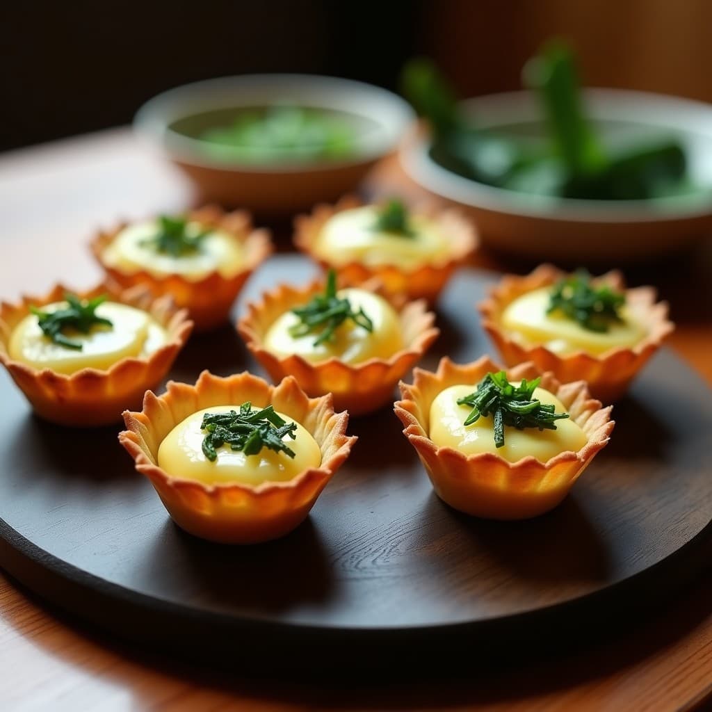 Tartaletas de Algas Wakame y Queso Vegano: Receta Japonesa en Airfryer Sin Gluten
