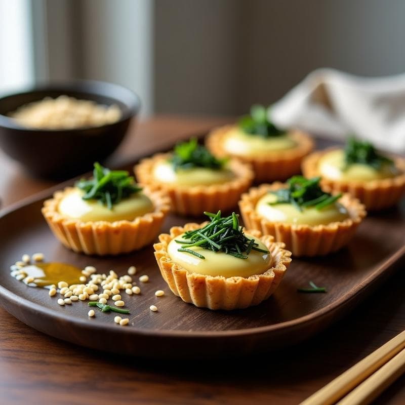 Tartaletas de Algas Wakame y Queso Crema Vegano: Entrante Japonés con Toque Ácido