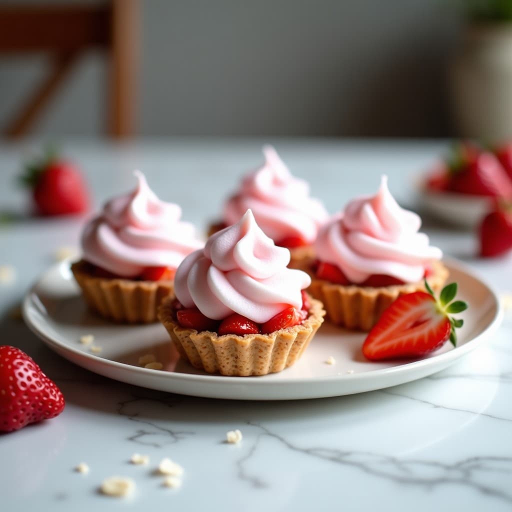 Tartaletas de Algodón de Azúcar y Fresas: Postre Keto con Base de Semillas de Chía