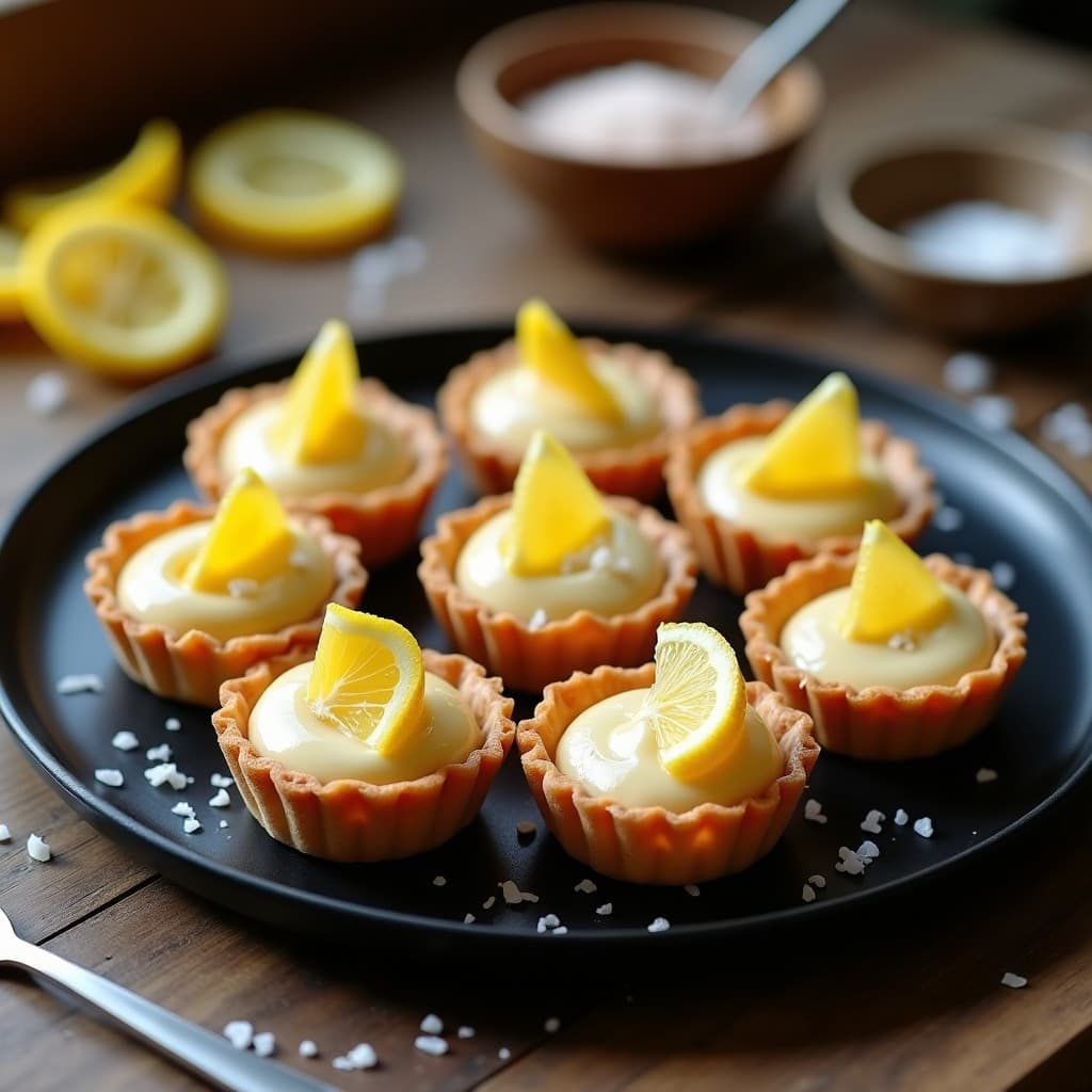 Tartaletas de Algodón de Azúcar de Mar y Limón Confitado: Postre Francés Sin Gluten