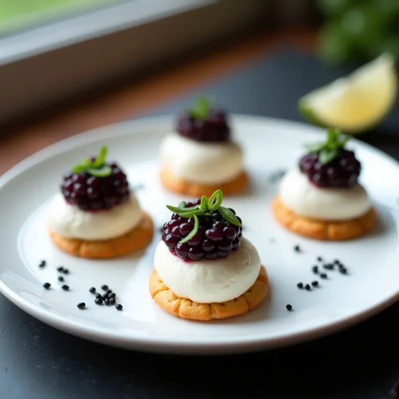 Tartaletas de Algodón de Azúcar Salado con Caviar de Berenjena: Receta Japonesa Fusion en 10 Minutos
