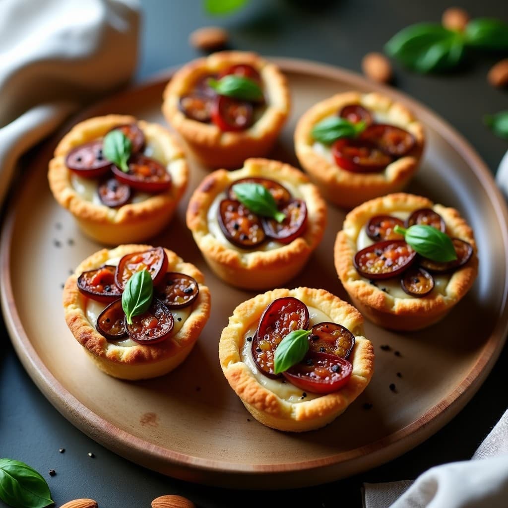 Tartaletas de Masa de Almendra con Relleno de Berenjena Asada y Tomates Secos: Receta Italiana Vegana y Sin Gluten