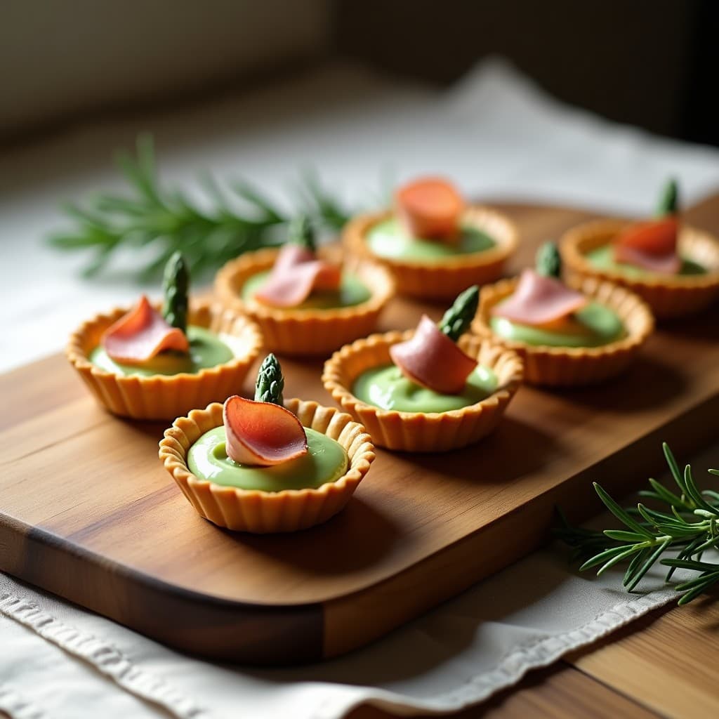 Tartaletas de Base de Almendra con Crema de Espárragos y Jamón Serrano: Receta Sin Gluten