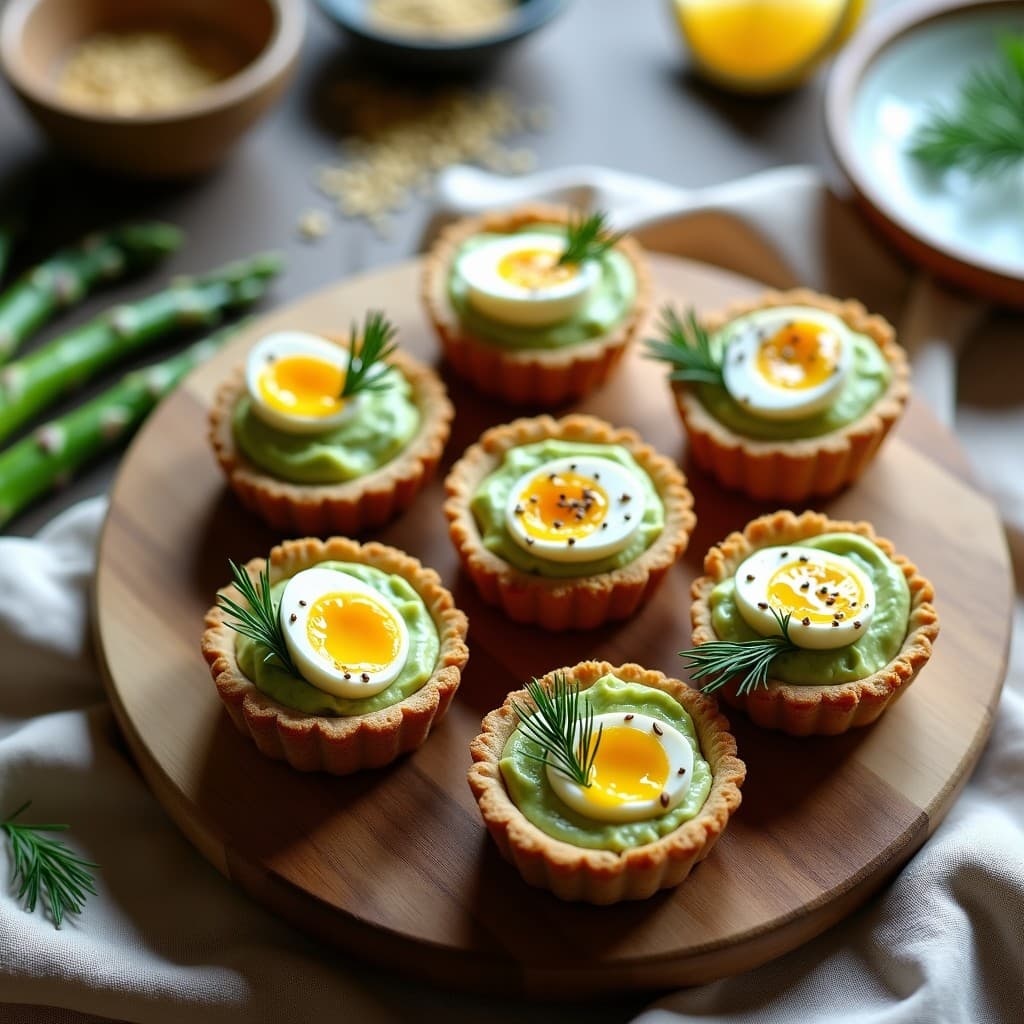 Tartaletas de Base de Almendra con Crema de Espárragos y Huevos de Codorniz: Receta Keto