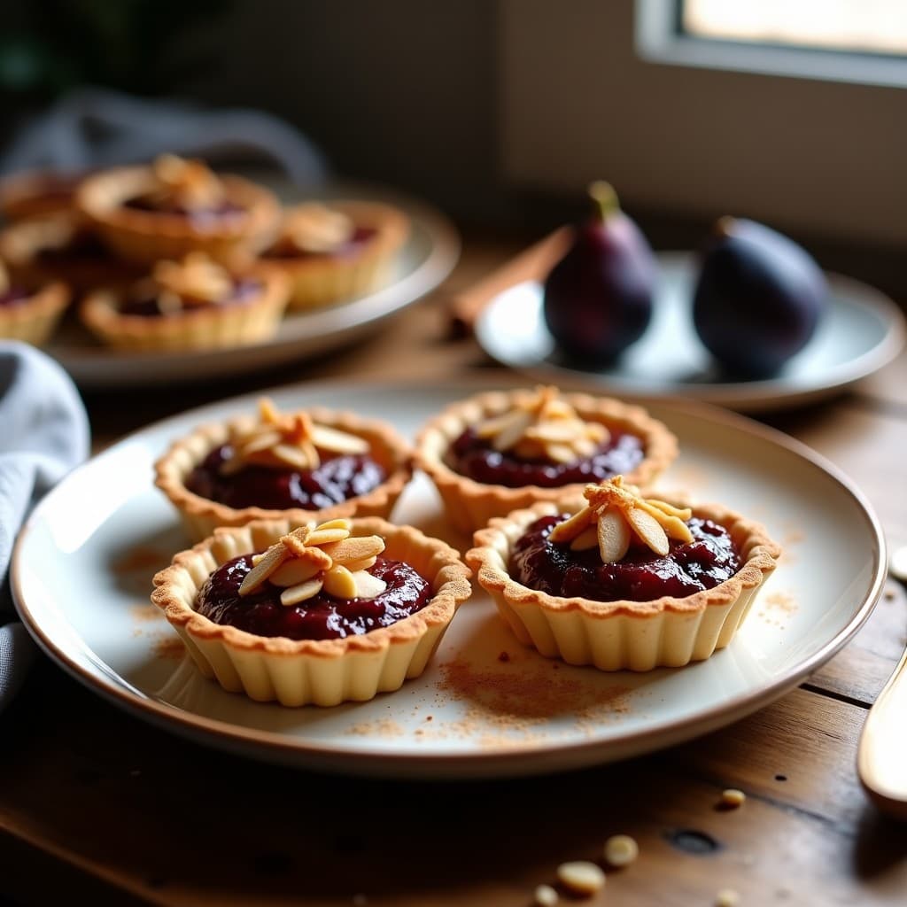 Tartaletas de Base de Almendra y Relleno de Higuera: Postre Sin Gluten con Toque de Canela