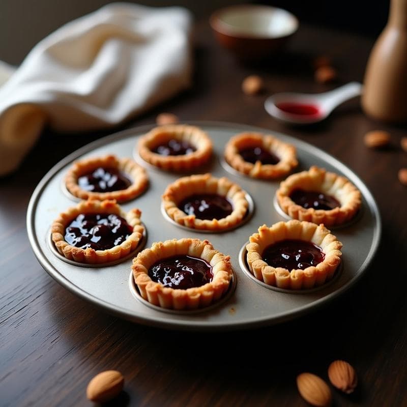 Tartaletas de Almendra y Mermelada de Higo Negro: Postre Sin Gluten en 3 Ingredientes