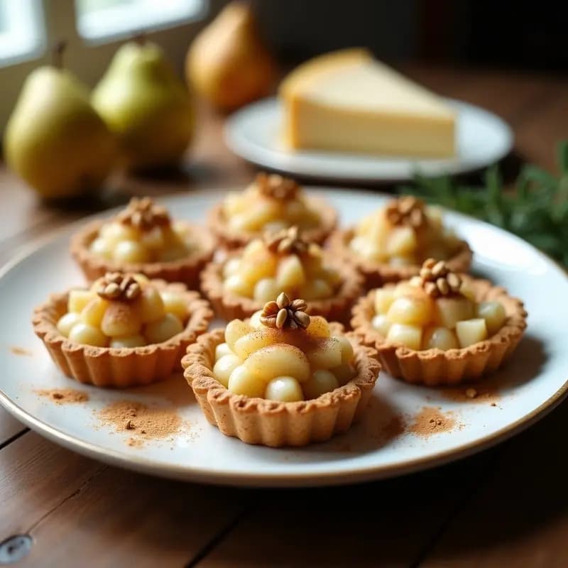 Tartaletas de Base de Almendra con Relleno de Pera y Queso de Cáscara: Postre Keto Sin Horno