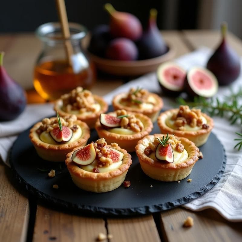 Tartaletas de Masa de Almendra con Relleno de Queso de Cabra y Higos Frescos: Postre Sin Gluten
