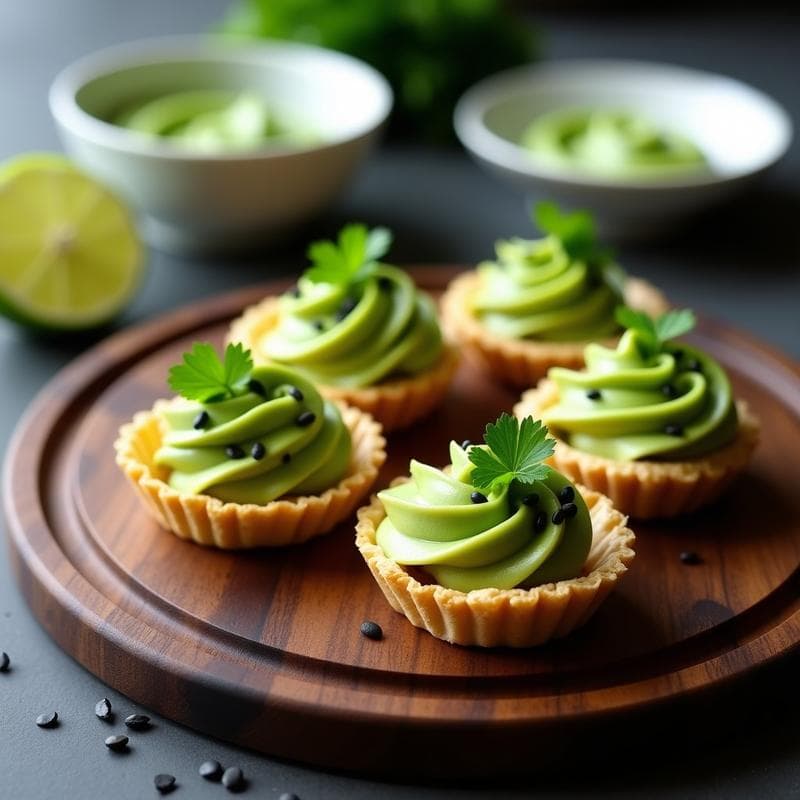 Tartaletas de masa de almendra con crema de wasabi y aguacate: Receta Keto Crujiente y Original