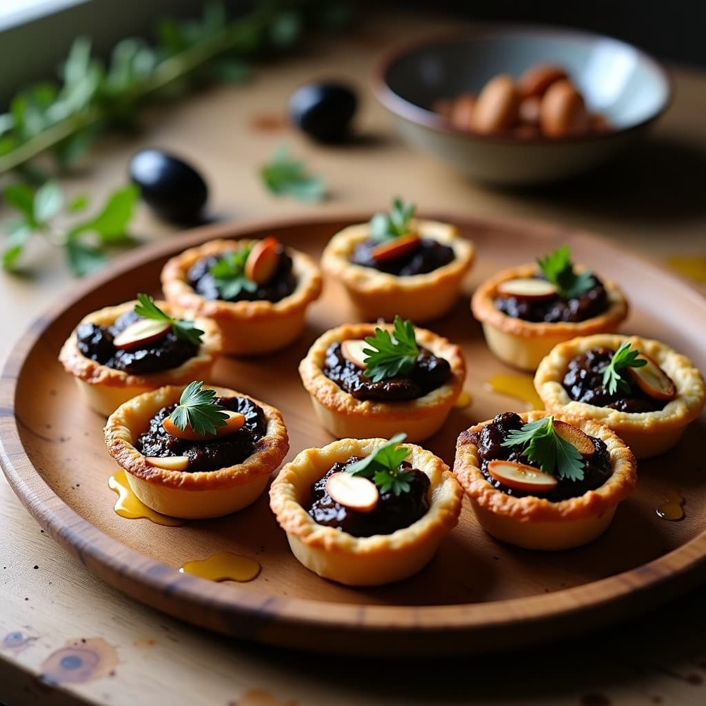 Tartaletas de Masa de Arroz con Relleno de Berenjena Ahumada y Aceitunas Kalamata: Receta Griega Sin Gluten