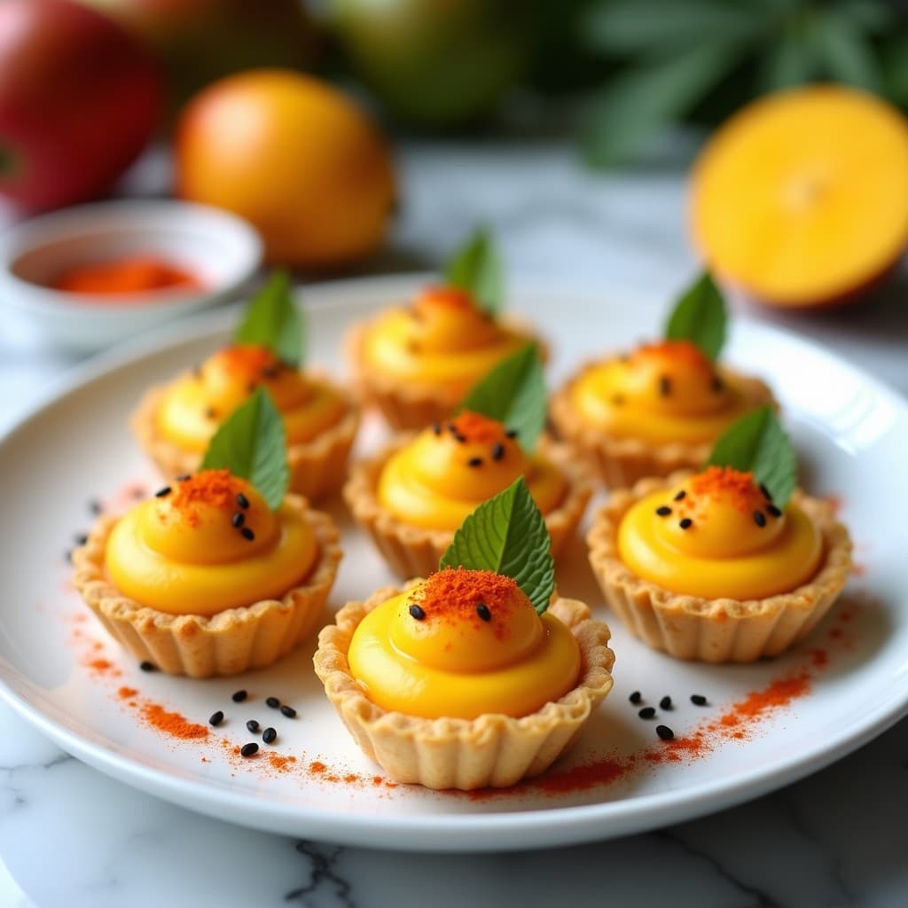 Tartaletas de Arroz Inflado y Crema de Mango con Chili: Postre Tailandés Sin Horno y Sin Azúcar