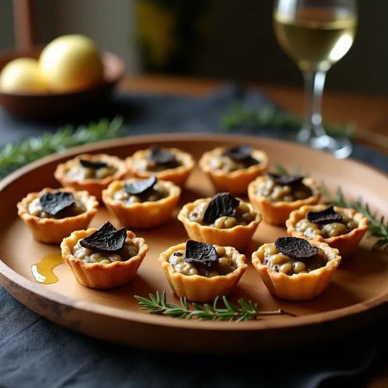 Tartaletas de Arroz Salvaje y Setas: Aperitivo Español Sin Gluten con Trufa Negra