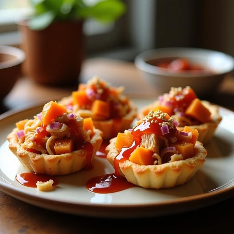 Tartaletas de Batata y Ave con Salsa de Tamarindo: Receta Peruana en Airfryer y Crujiente