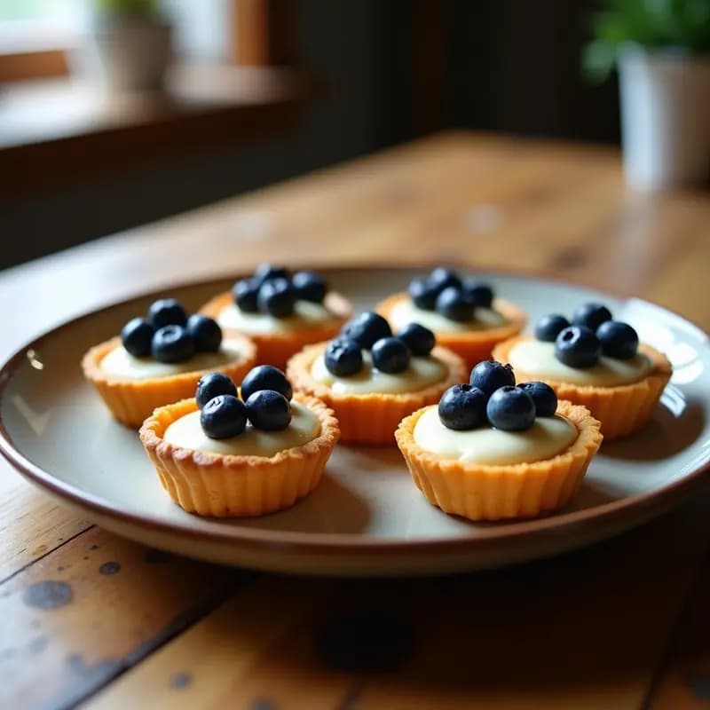 Tartaletas de Batata Blanca y Mantequilla de Almendra con Topping de Arándanos Liofilizados: Postre Sin Azúcar