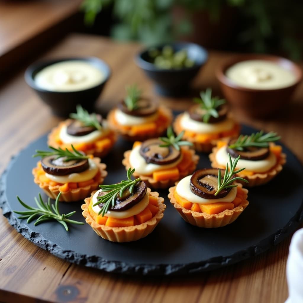 Tartaletas de Batata y Champiñones con Crema de Anacardos: Receta Vegana y Crujiente