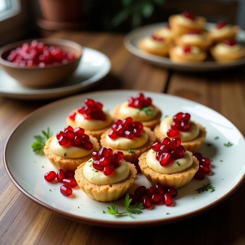 Tartaletas de Batata y Hummus con Topping de Granadas: Receta Vegana Sin Horno