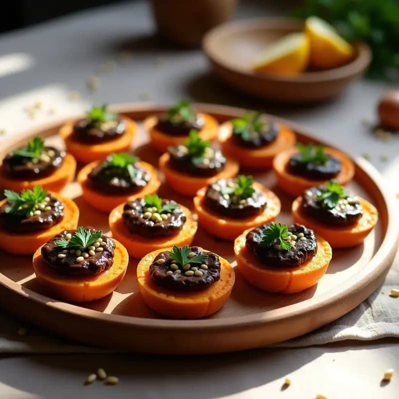 Tartaletas de Base de Batata y Relleno de Hummus de Habas Negras: Aperitivo Egipcio en Thermomix