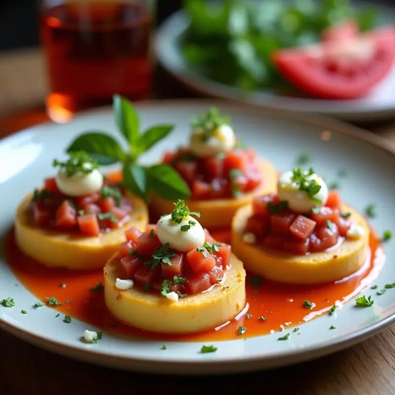 Tartaletas de Batata Morada y Merluza en Costra de Sal: Receta Francesa Gourmet con Toque Japonés