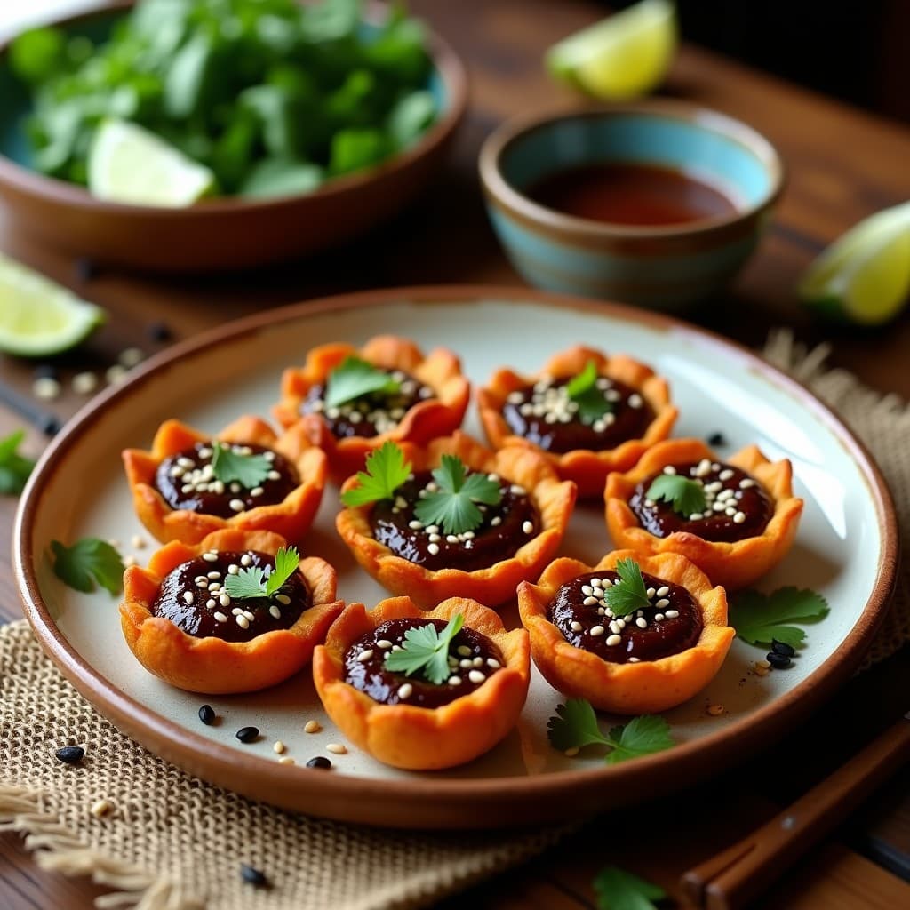 Tartaletas de Batata y Mole Poblano: Aperitivo Mexicano Sin Gluten en Airfryer
