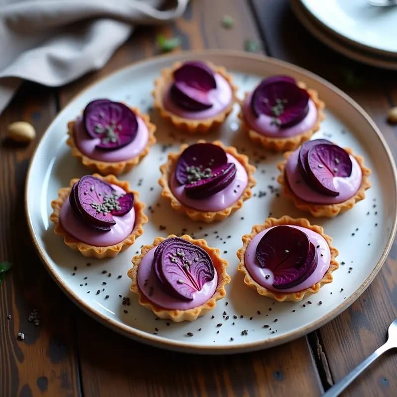 Tartaletas de Batata Morada y Crema de Anacardo: Postre Sin Gluten y Vegano para Fiestas