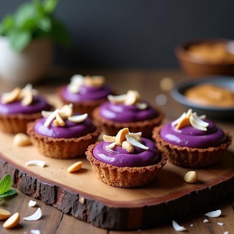 Tartaletas de Batata Morada y Crema de Cacahuete: Postre Saludable Sin Horno