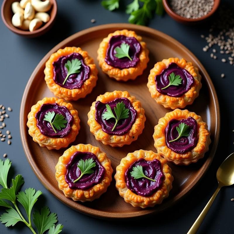 Tartaletas de Batata Morada y Queso de Anacardos: Receta Sin Gluten y Crujiente