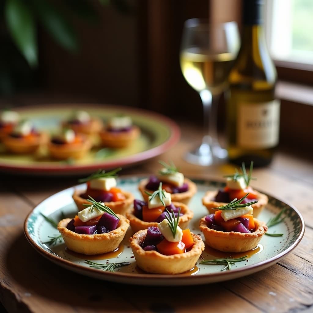 Tartaletas de Batata Morada y Queso de Cabra: Entrante Español Gourmet en 20 Minutos