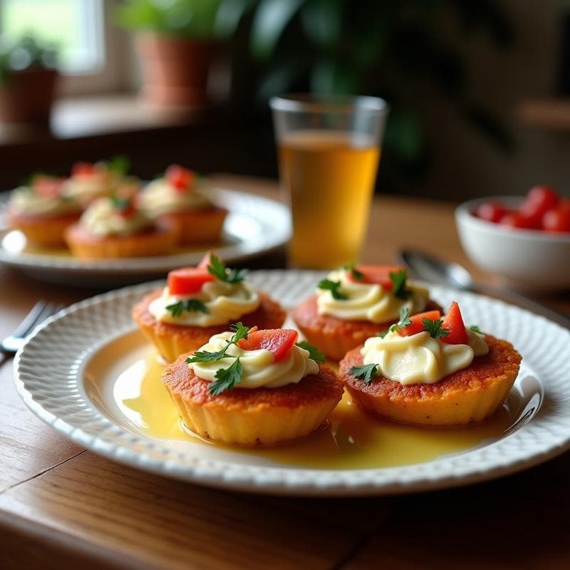 Tartaletas de Batata Morada y Queso Feta con Miel de Trufa: Entrante Mediterráneo en 25 Minutos