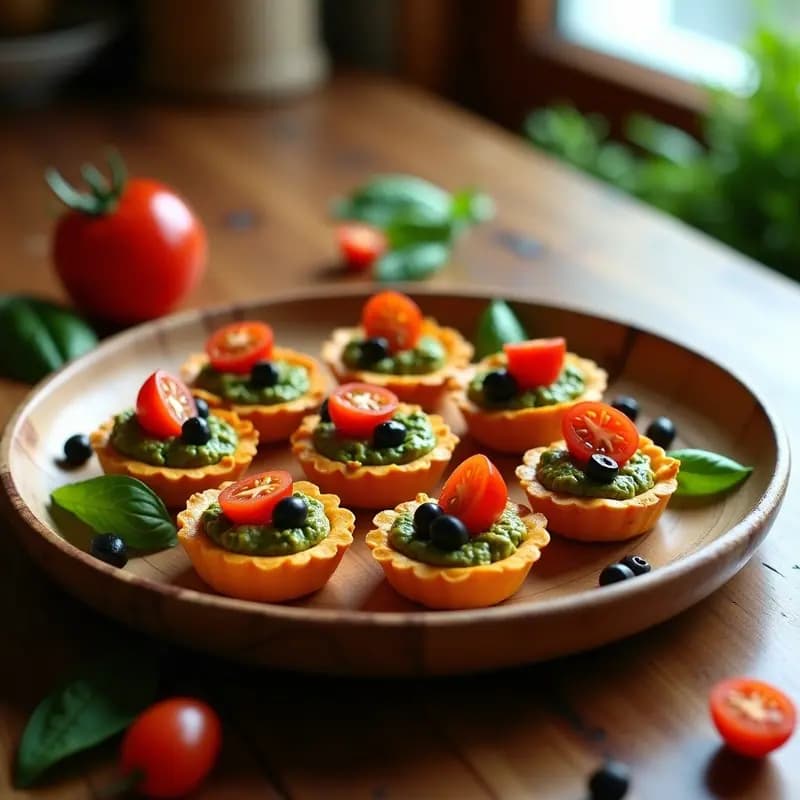 Tartaletas de Base de Batata y Pesto de Almendras: Aperitivo Vegano y Sin Gluten