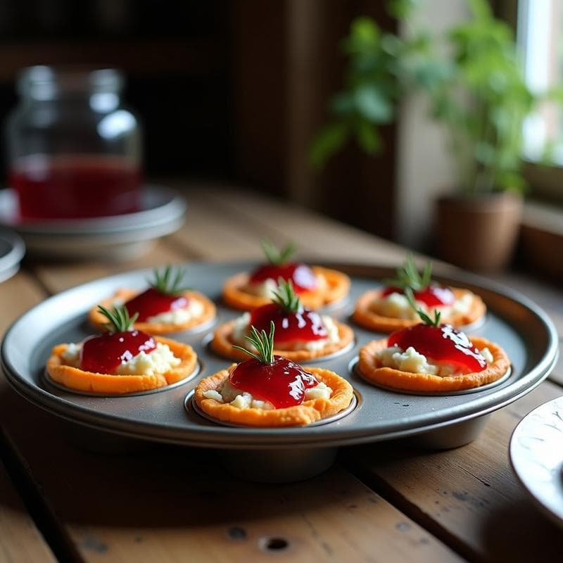 Tartaletas de Batata y Queso de Cabaña con Mermelada de Arándanos: Receta Argentina Sin Gluten