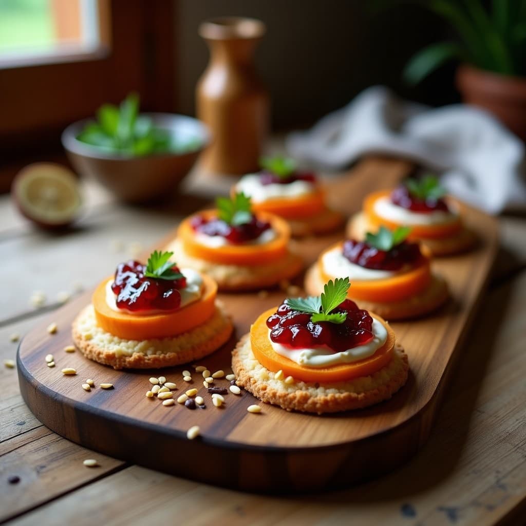 Tartaletas de Batata y Queso de Cashew con Mermelada de Cebolla: Aperitivo Vegano y Sin Horno