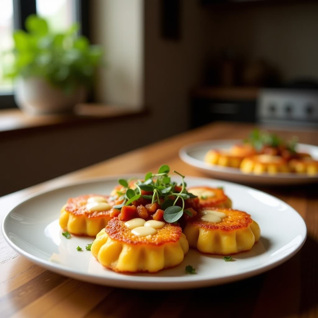 Tartaletas de Batata y Queso Feta con Salsa de Granados: Aperitivo Mediterráneo Sin Gluten