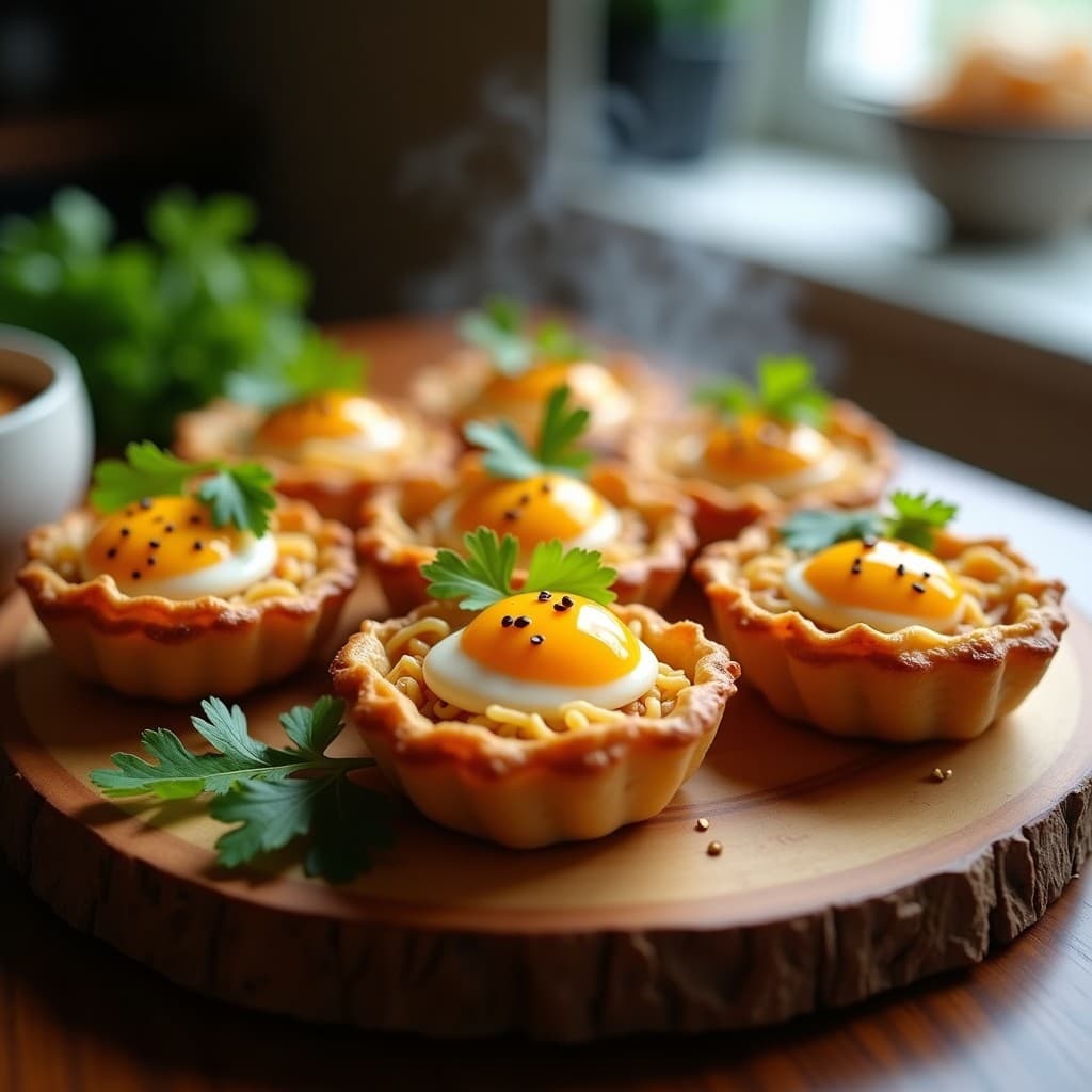 Tartaletas de Batchoy con Huevo de Codorniz: Receta Filipina en Airfryer Crujiente en 12 Minutos