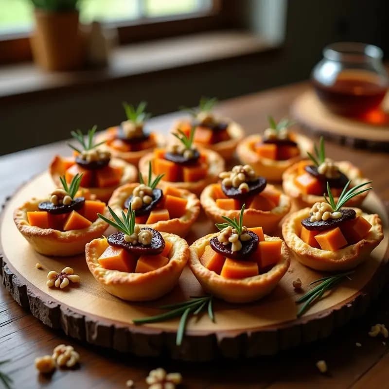 Tartaletas de Boniato y Cebolla Caramelizada: Aperitivo Vegano con Toque Dulce-Salado