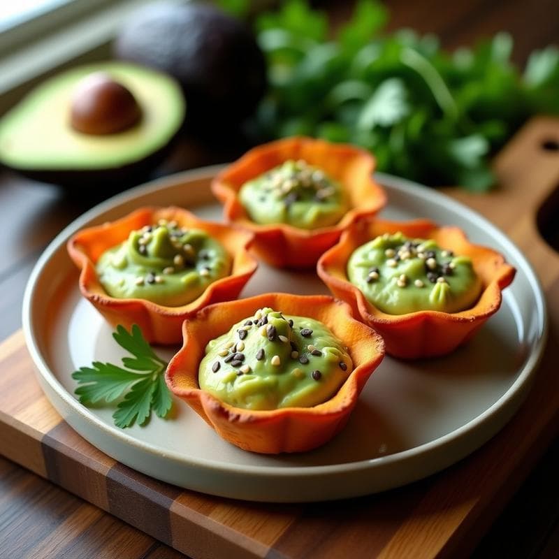 Tartaletas de Boniato y Semillas de Chía con Relleno de Guacamole: Aperitivo Keto en Airfryer