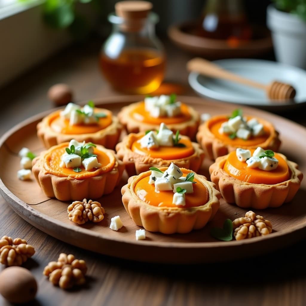 Tartaletas de puré de Boniato y Queso Azul con Nuez: Receta Dulce-Salada en 20 Minutos