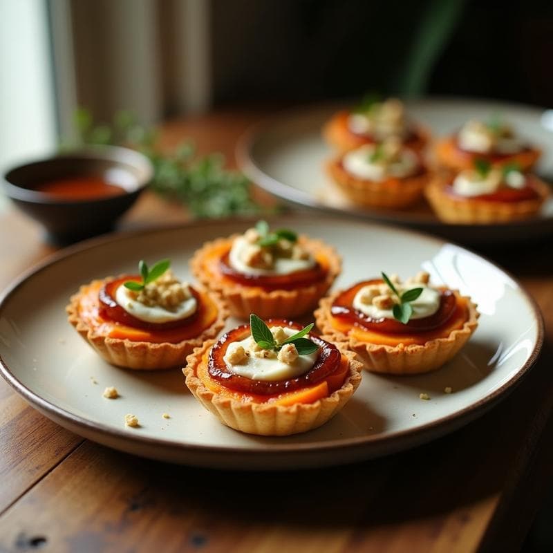 Tartaletas de Boniato y Queso de Cabra con Caramelo de Cebolla: Receta Sin Gluten Gourmet