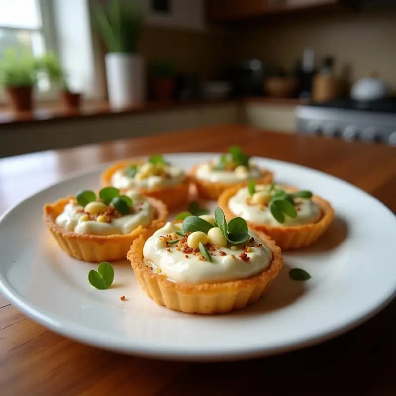 Tartaletas de Harina de Buganvilla y Queso de Macadamia: Postre Floral Vegano en 25 Minutos