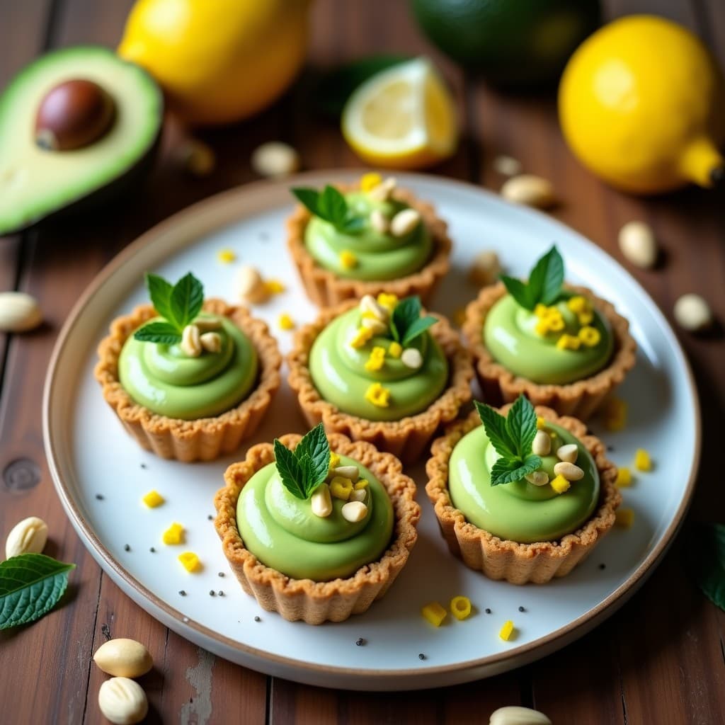 Tartaletas de Base de Cacahuete con Crema de Aguacate y Limón: Postre Vegano y Keto