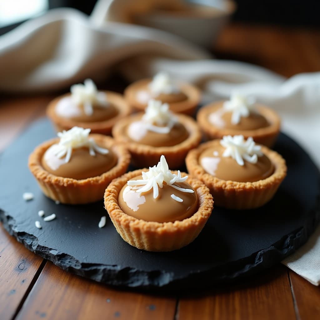 Tartaletas de Base de Cacahuete con Crema de Dátiles y Canela: Postre Sin Azúcar y Sin Gluten