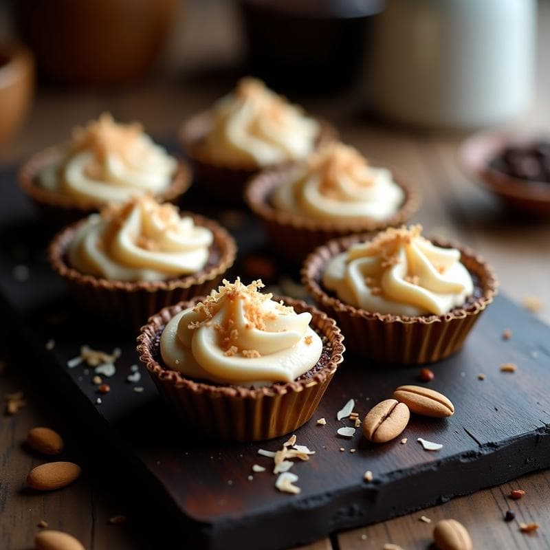 Tartaletas de Café y Cardamomo con Crema de Anacardos: Postre Vegano Sin Azúcar en 20 Minutos