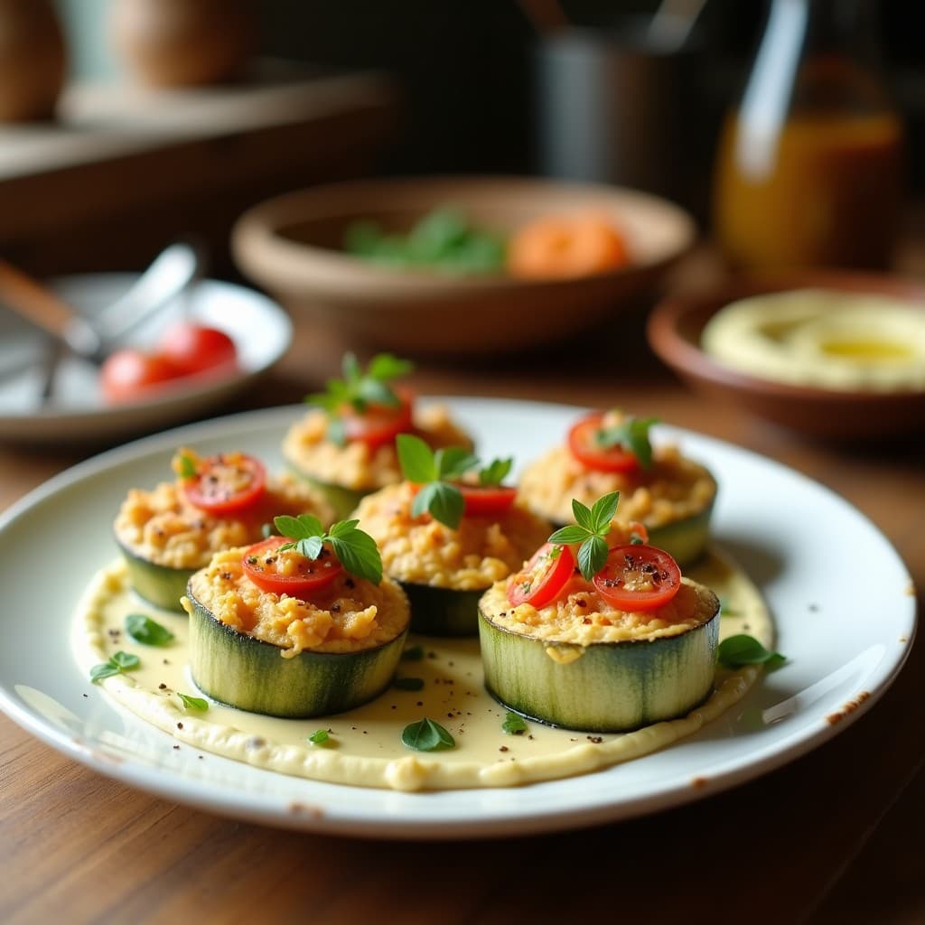 Tartaletas de Calabacín y Hummus de Alcachofa: Receta Sin Gluten con Toque Mediterráneo