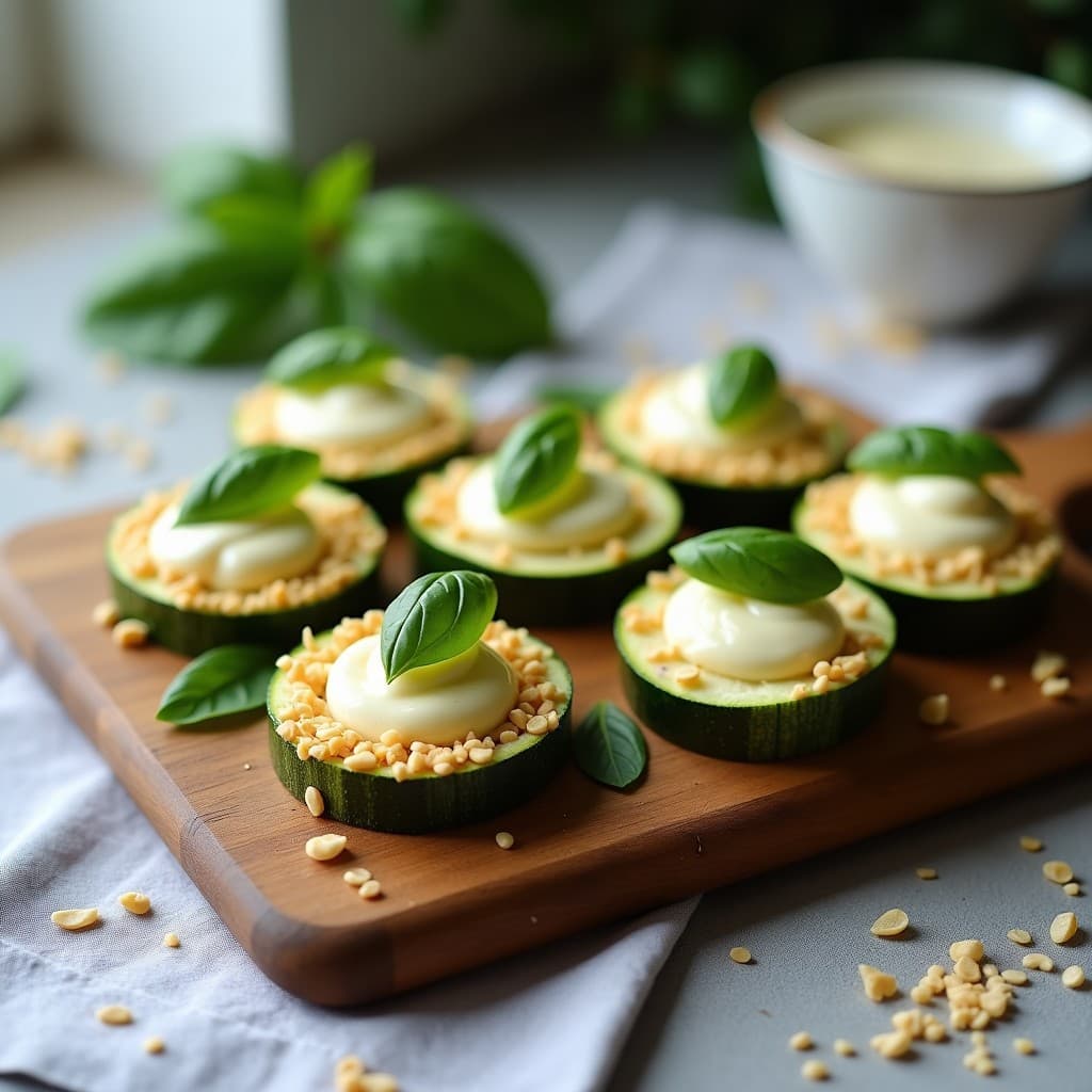 Tartaletas de Calabacín y Queso de Anacardos con Crujiente de Semillas de Sésamo: Receta Keto y Sin Horno