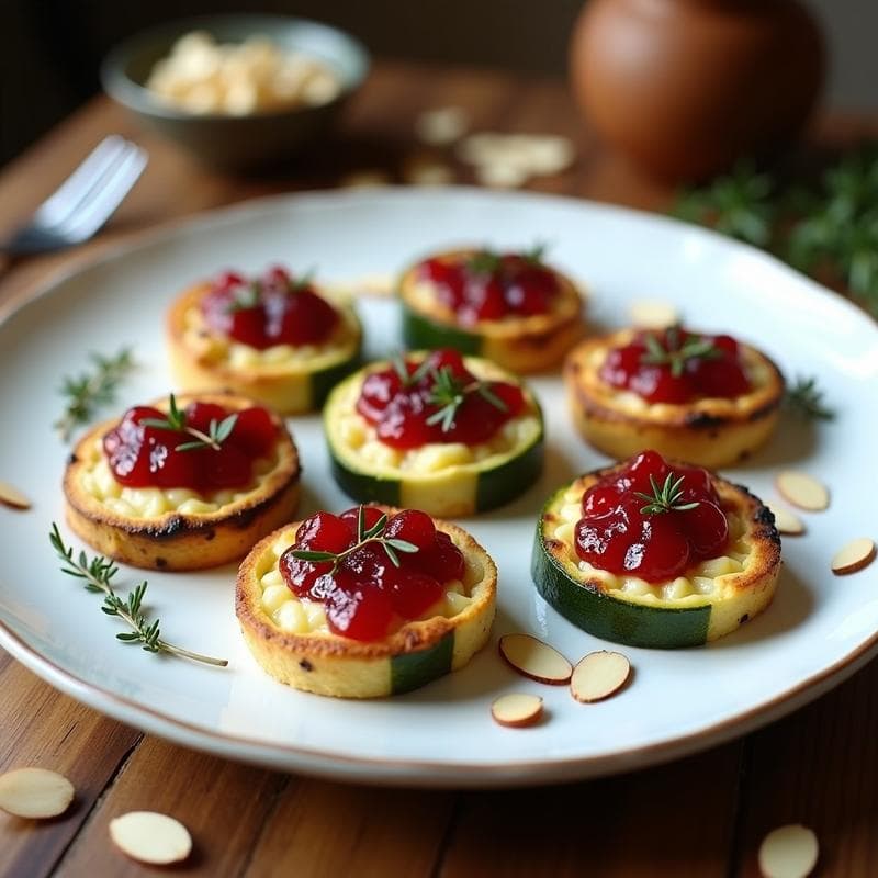 Tartaletas de Calabacín y Queso de Cabra con Mermelada de Arándanos: Receta Griega en Airfryer