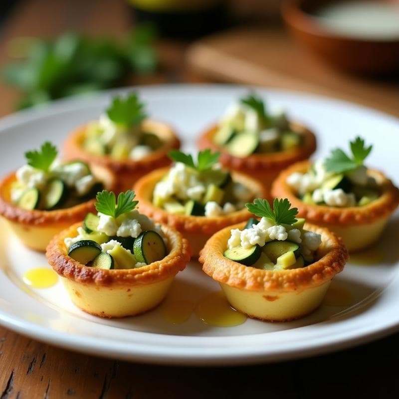 Tartaletas de Calabacín y Queso Feta: Receta en Airfryer con Base de Almendra