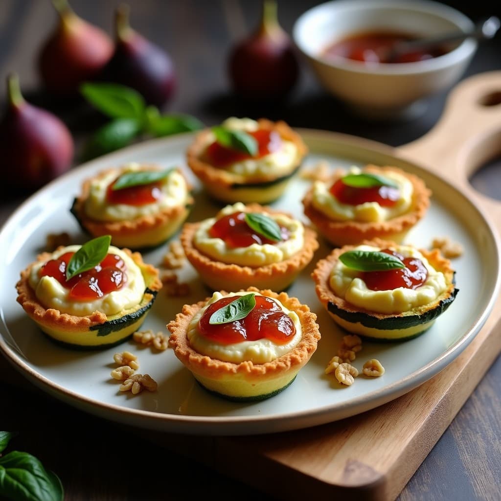 Tartaletas de Calabacín y Ricotta con Mermelada de Higos: Receta Italiana en Airfryer