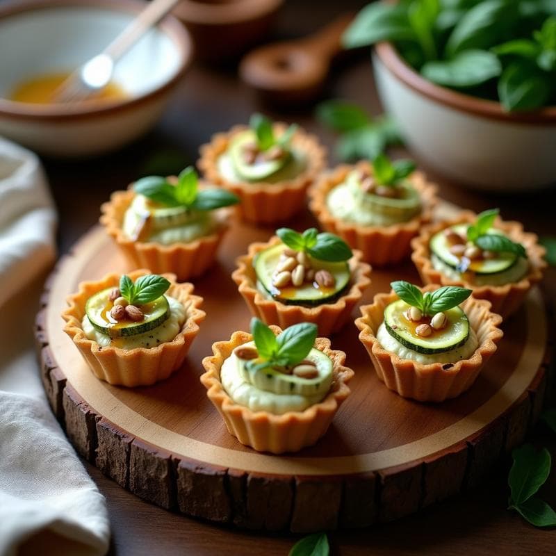 Tartaletas de Calabacín y Ricotta con Reducción de Miel: Aperitivo Italiano Sin Gluten